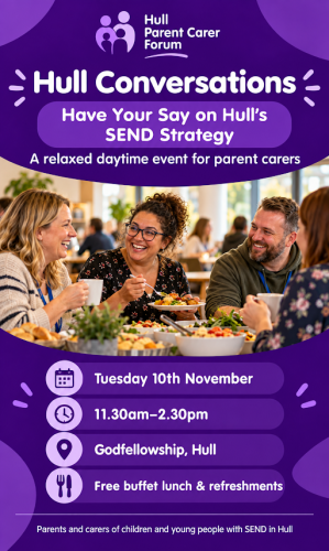 Join us for a free buffet lunch and discussions on Hull SEND Strategy.