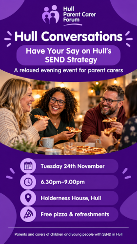 Join us for a free tasty Pizza Buffet and discussions on Hull SEND Strategy.
