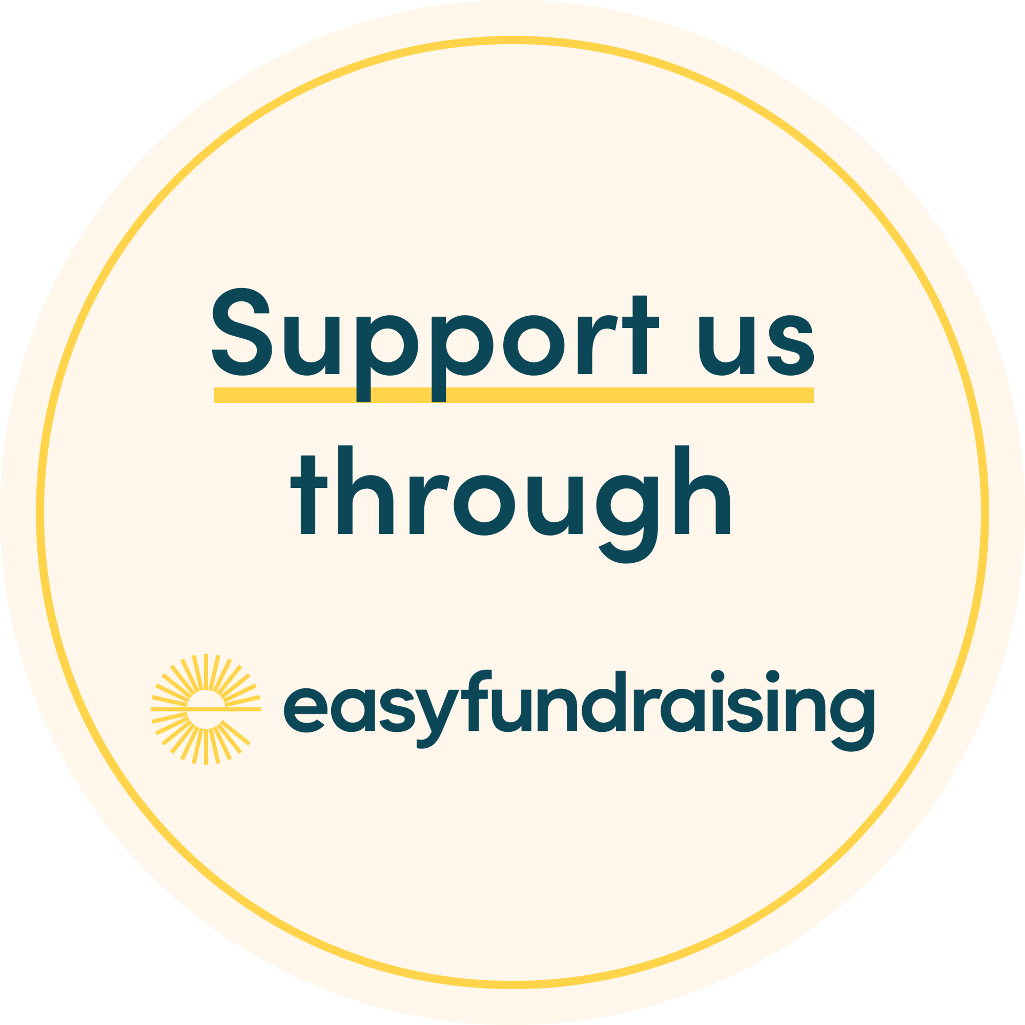 round circle with the text support us through easyfundraising
